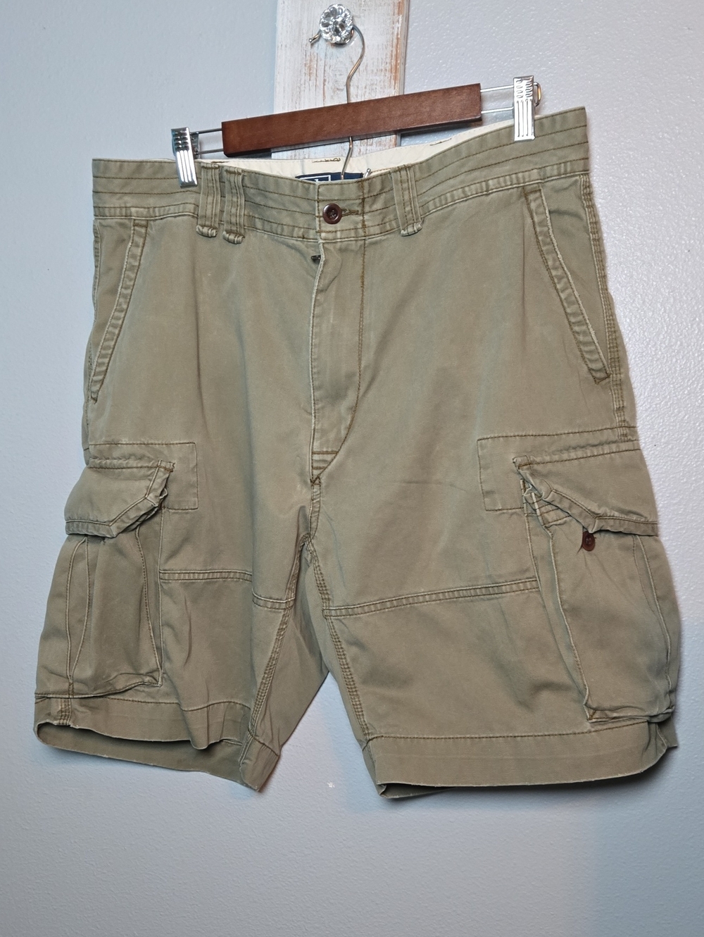 Men's Ralph Lauren Polo Olive-Tan Cargo Shorts Size 36